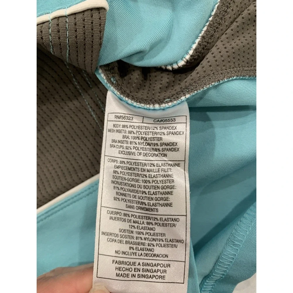 Nike Fit Dry Athletic Tank Top Teal Blue Grey Mesh Panel Racerback Sz M Gorpcore - Picture 8 of 8